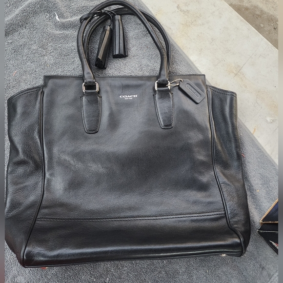 Coach Legacy Leather Candace Carryall 24201 black Shoulder Bag Preowned - Picture 1 of 16